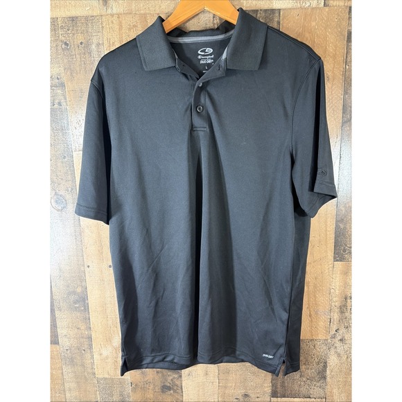 Champion Other - Champion Short Sleeve Polo‎ Shirt Men's Size  Large Black Button Collar